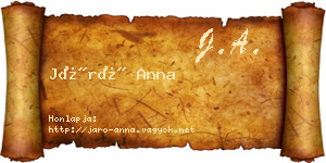 Járó Anna névjegykártya