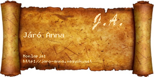 Járó Anna névjegykártya